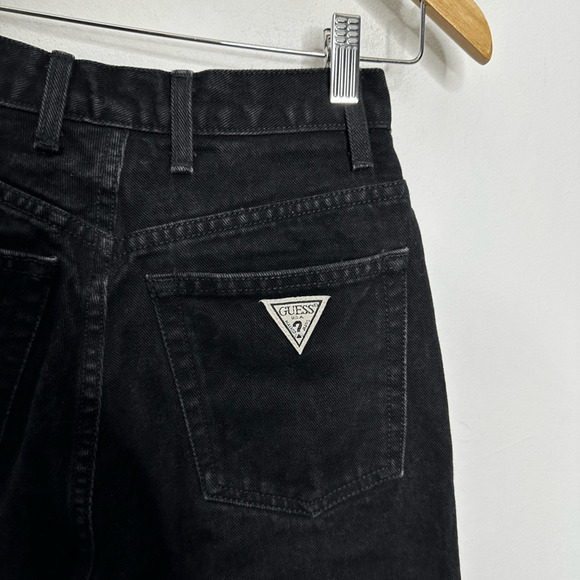 Vintage 80's Guess Faded Black Jeans Tapered Leg Guess Mom cotton womens 27 - Picture 6 of 7
